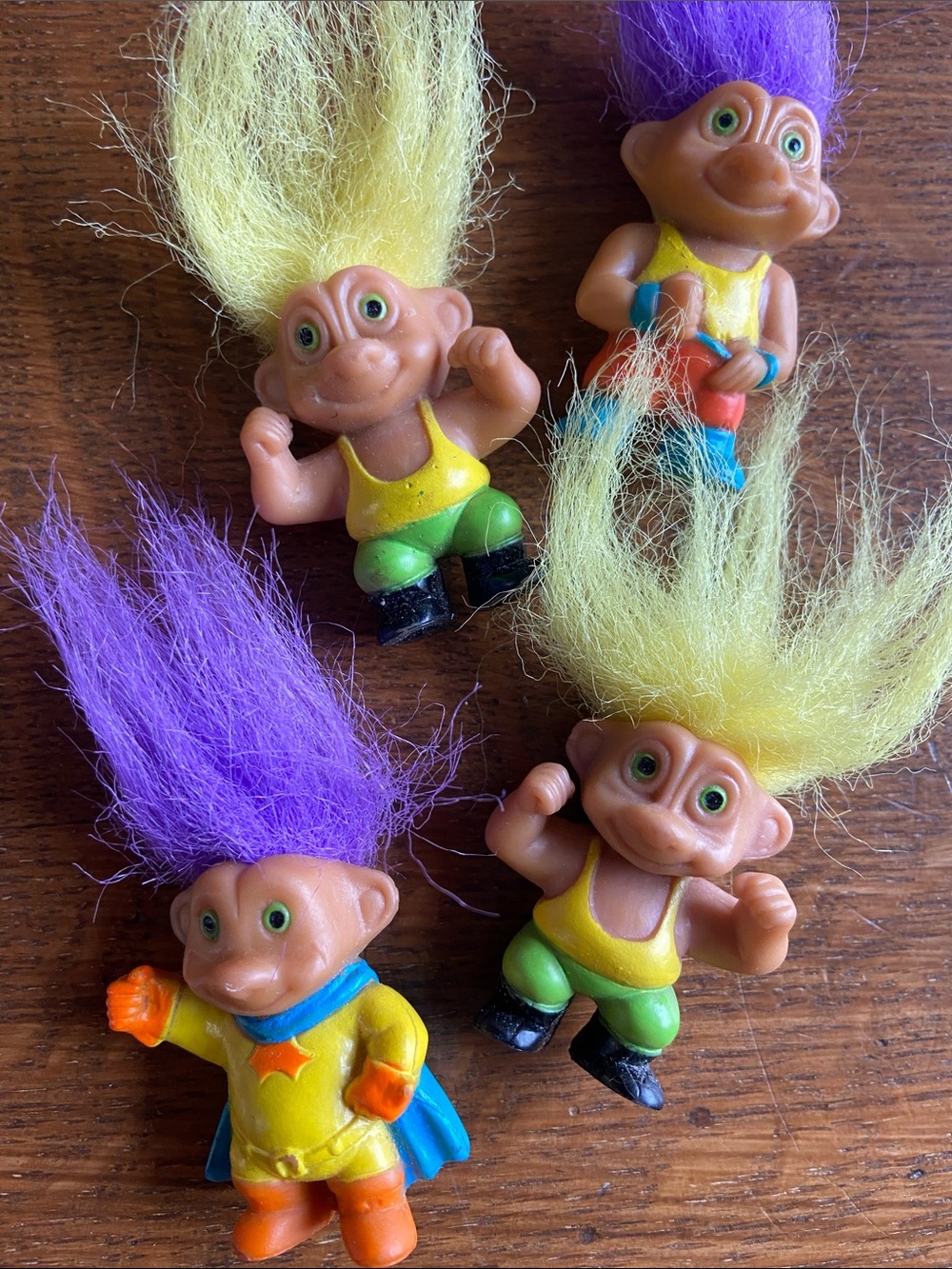 4pc Lot 90s Trolls Figurines Hero Cape Lucky Charm Dolls Collectibles Nostalgia